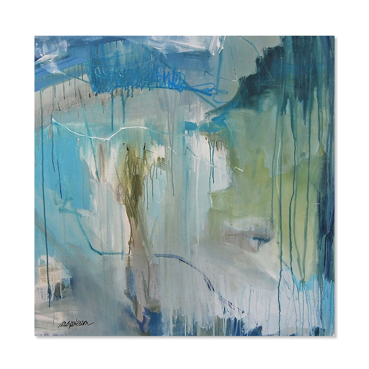 Swimmers 2 | 36x36 | SC | by Mary Elizabeth - Mary Elizabeth Meditative Abstract Art